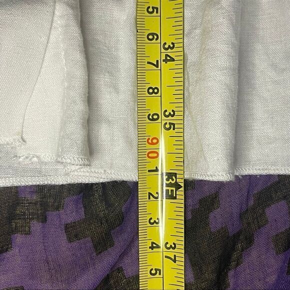 Chelsea + Theodore Linen Rayon Midi Dress SZ MED - White Minimalist Sustainable - Picture 7 of 7